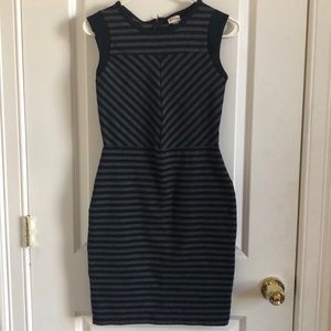 Sleeveless navy striped dress
